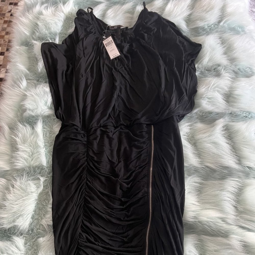 BCBGMAXAZRIA Women's Dress HAJ6N468-001 Doris Size: Large Black MSRP $178 NWT